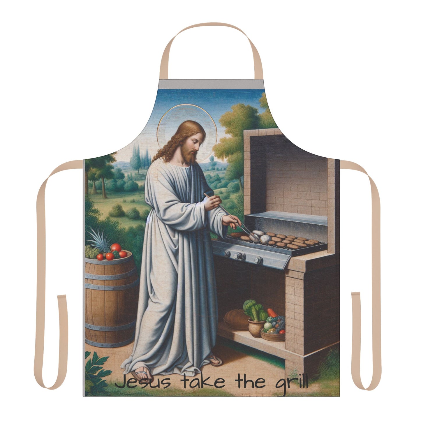 Jesus Take the Grill Apron - 5-Color Straps for BBQ Lovers