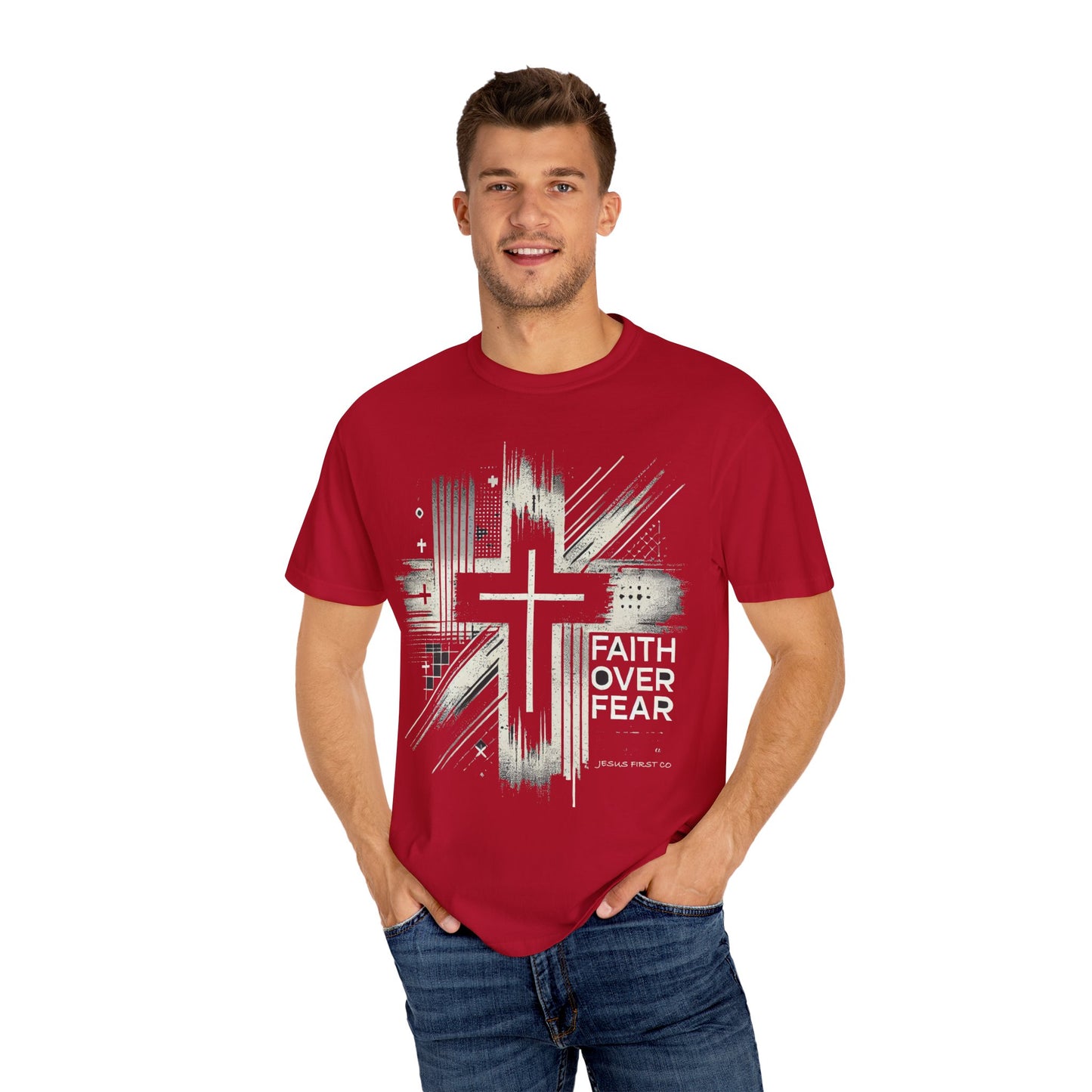 Faith Over Fear Unisex Garment-Dyed T-Shirt