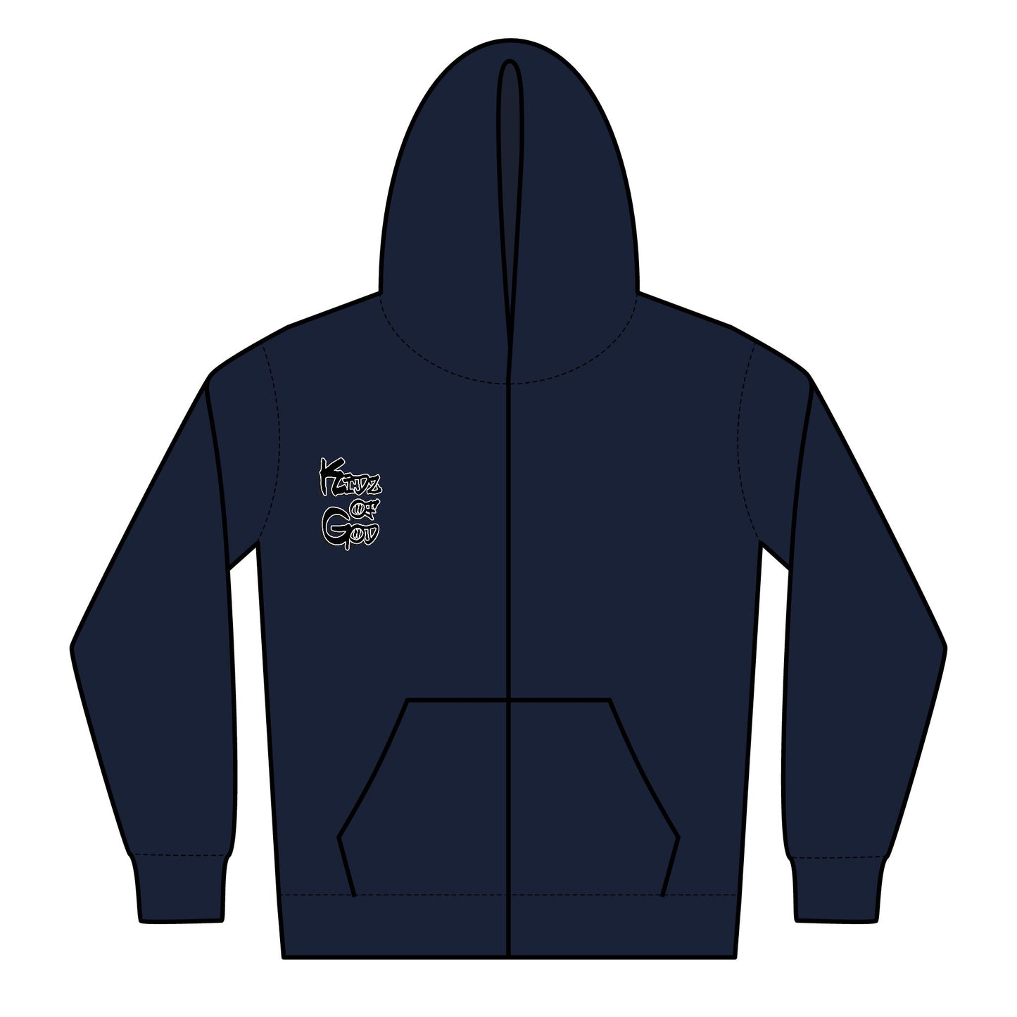 Kidz of god Zipped Hoodie - Faith Over Fear Design