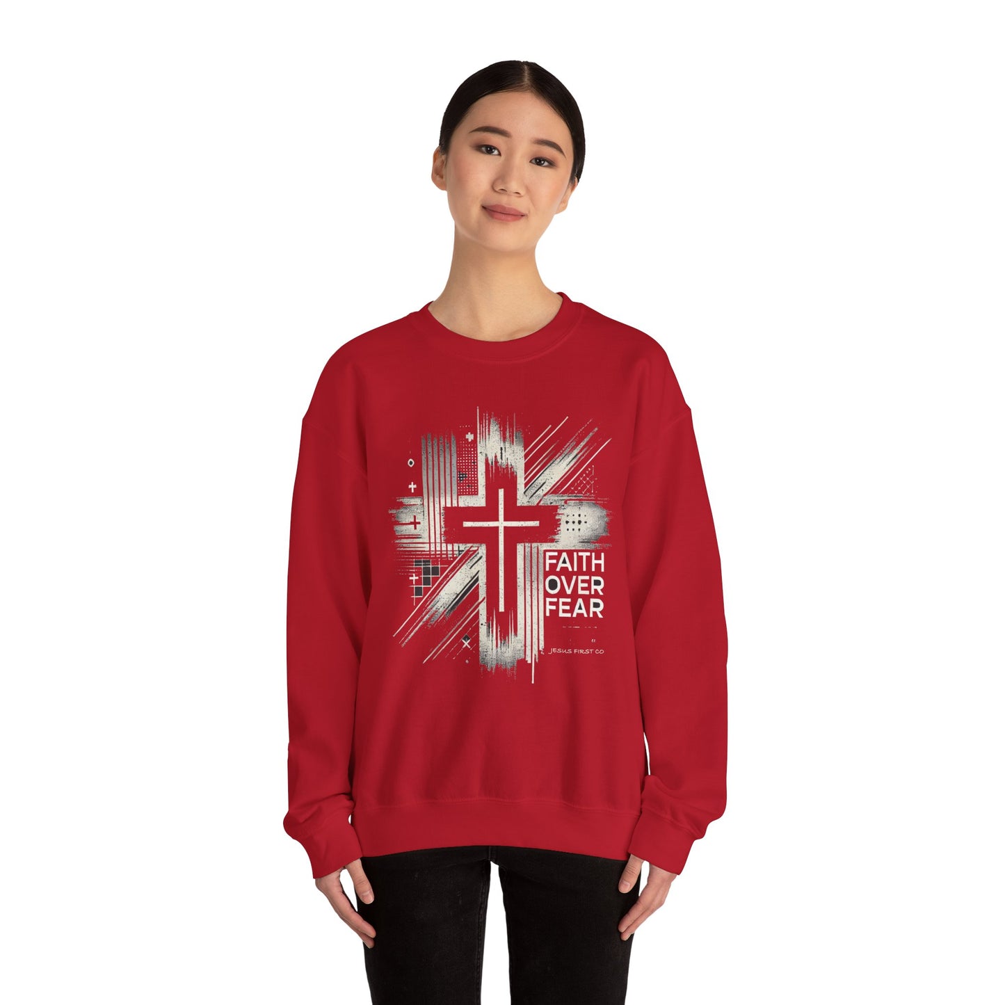 Jesus Graphic Crewneck Sweatshirt for Faith Enthusiasts