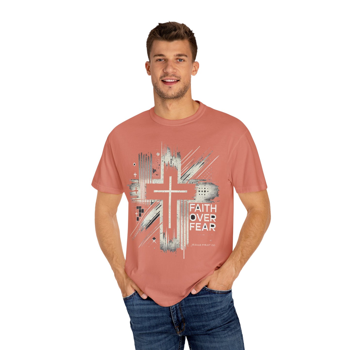 Faith Over Fear Unisex Garment-Dyed T-Shirt
