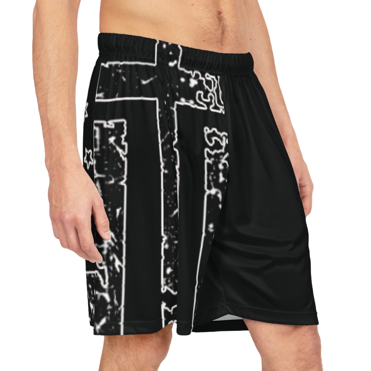 Basketball Shorts with Flag/Cross