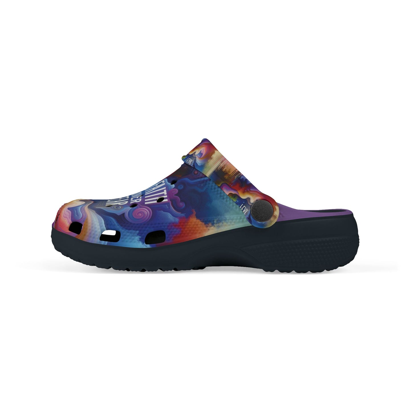 Colorful Kids' crocs - "Faith Over Fear" Inspirational Foam Slip-Ons