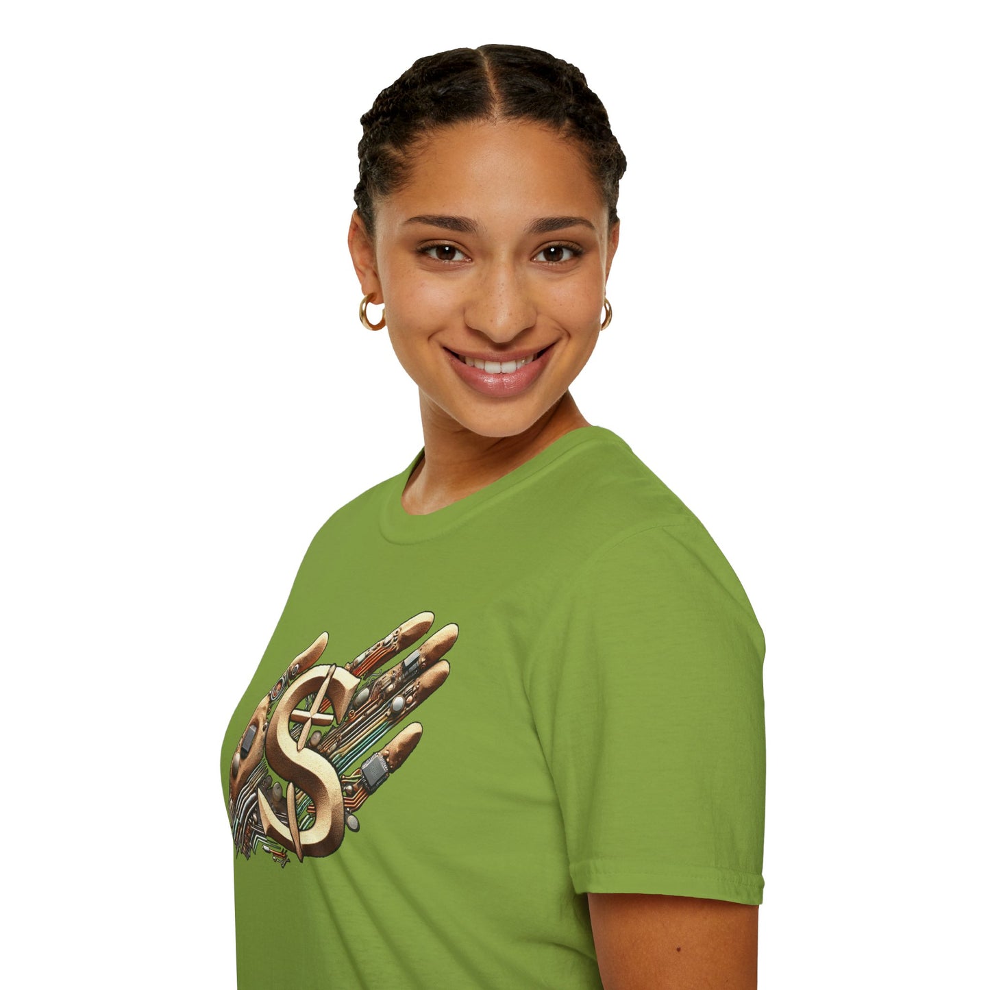Vintage Robotic Hand Dollar Sign Unisex Softstyle T-Shirt