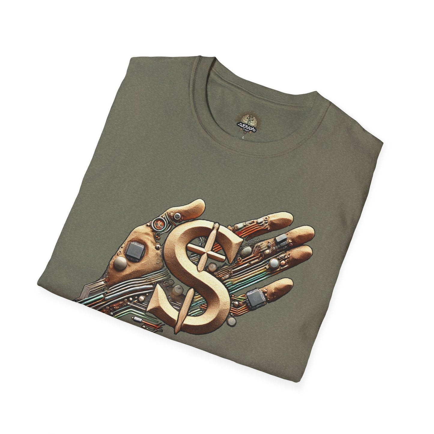 Vintage Robotic Hand Dollar Sign Unisex Softstyle T-Shirt