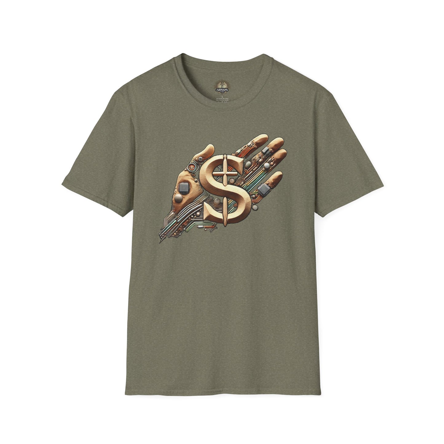 Vintage Robotic Hand Dollar Sign Unisex Softstyle T-Shirt