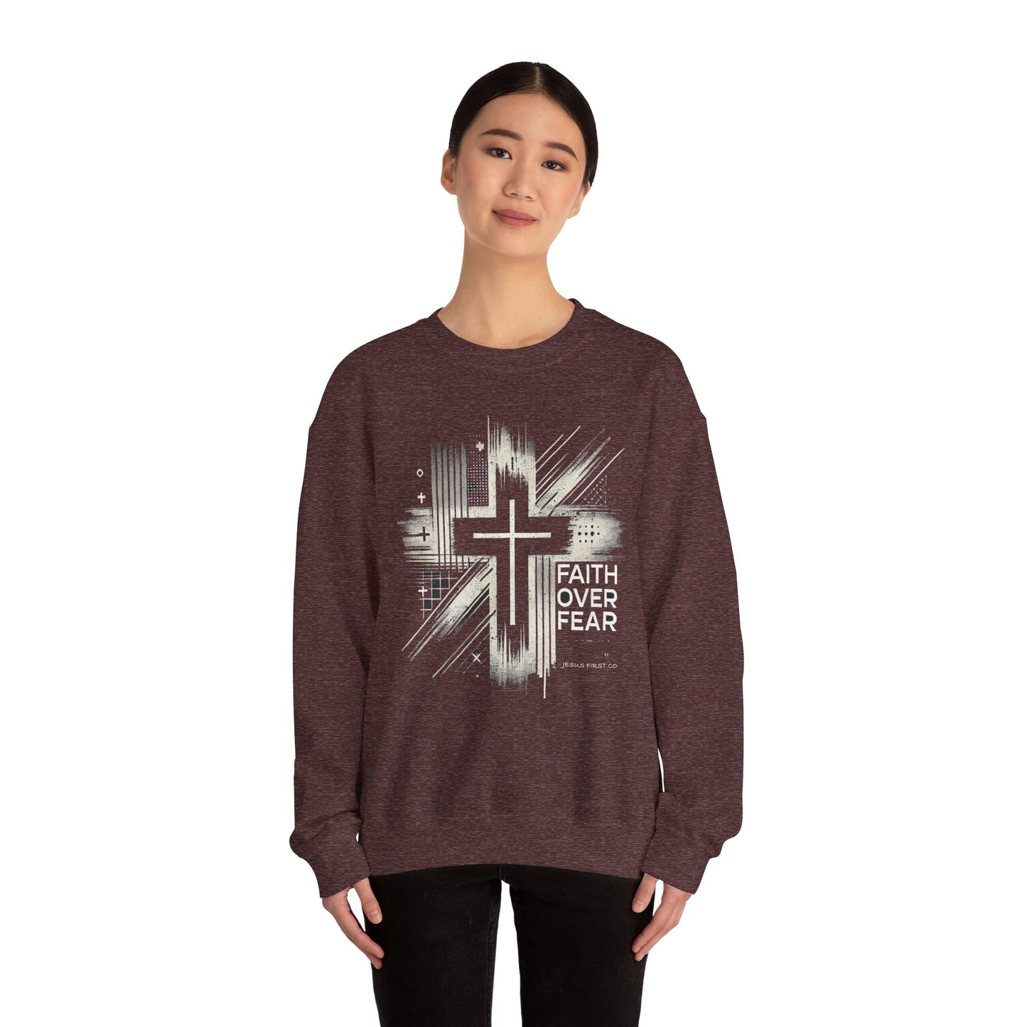 Jesus Graphic Crewneck Sweatshirt for Faith Enthusiasts
