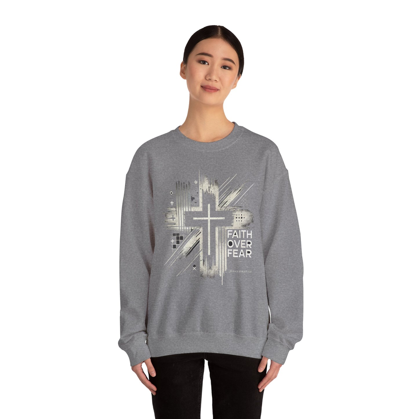 Jesus Graphic Crewneck Sweatshirt for Faith Enthusiasts