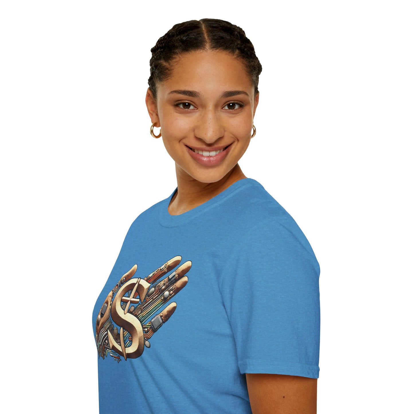 Vintage Robotic Hand Dollar Sign Unisex Softstyle T-Shirt