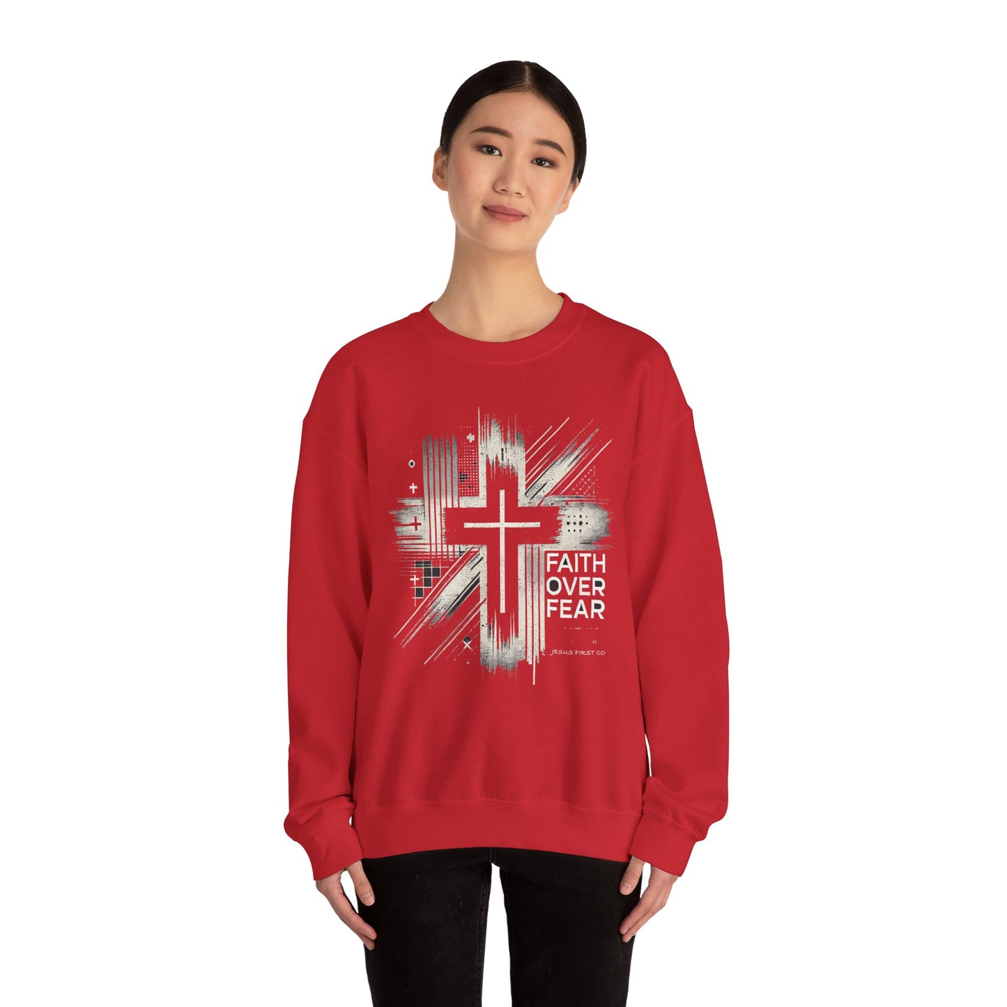 Jesus Graphic Crewneck Sweatshirt for Faith Enthusiasts