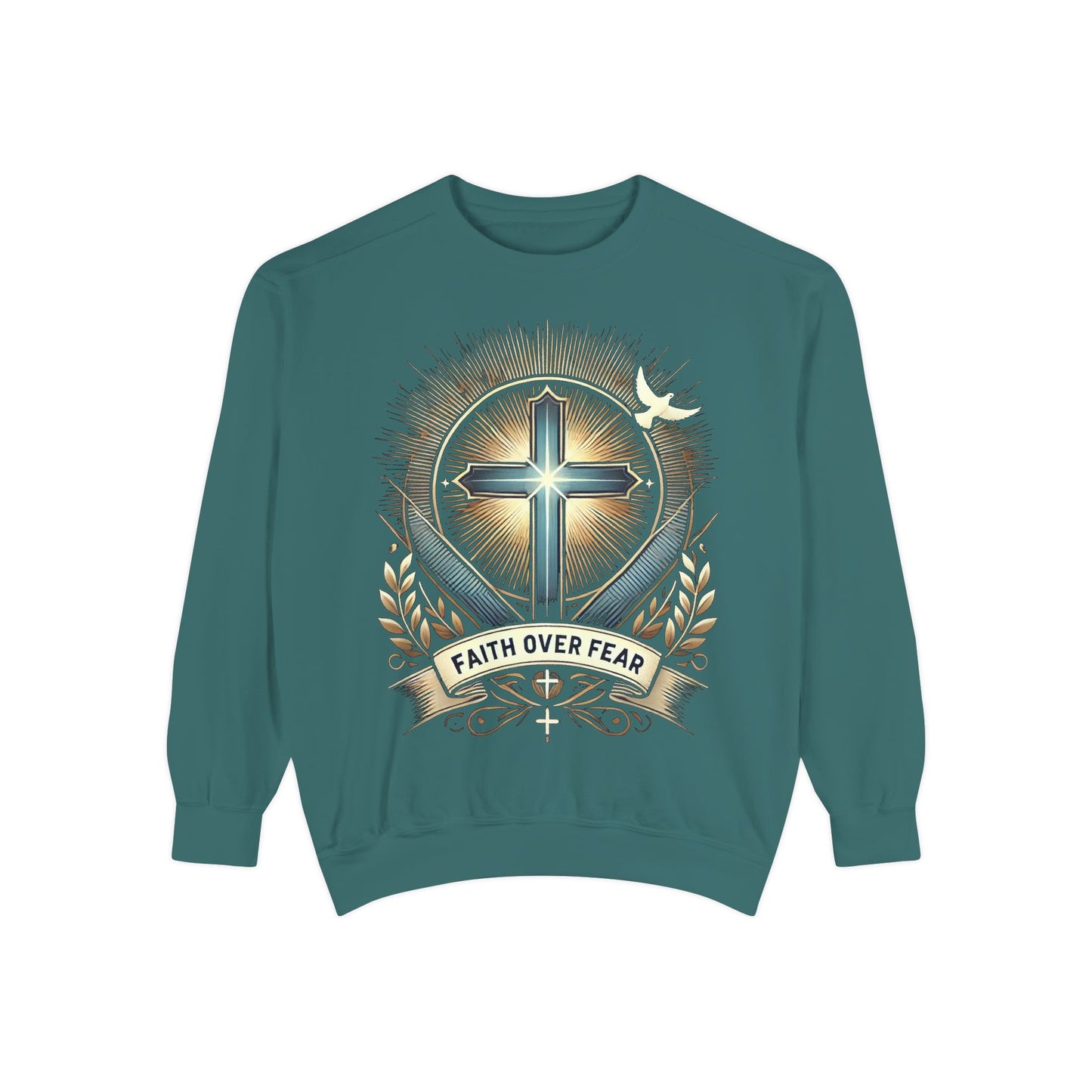 Faith Over Fear Unisex Garment-Dyed Sweatshirt