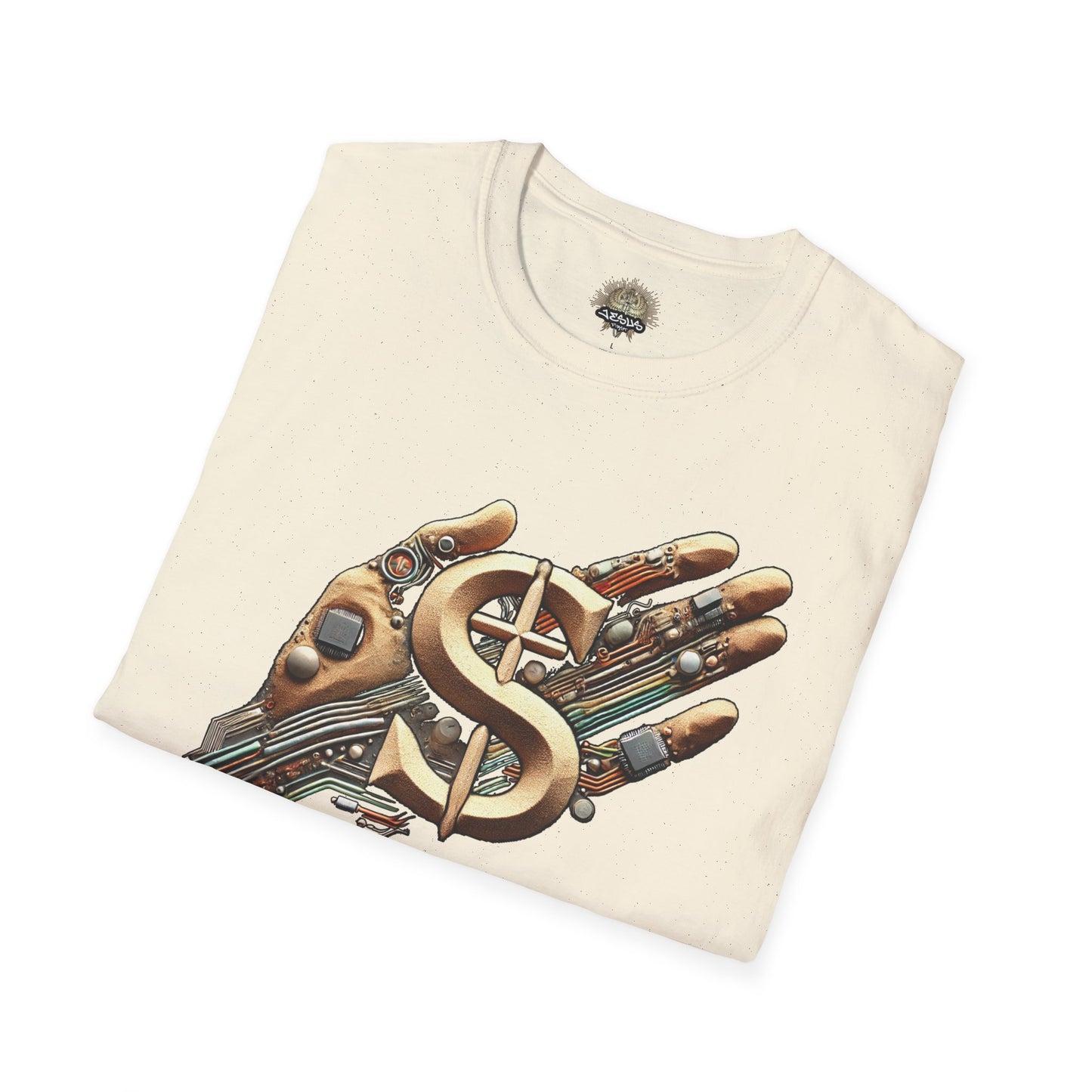 Vintage Robotic Hand Dollar Sign Unisex Softstyle T-Shirt