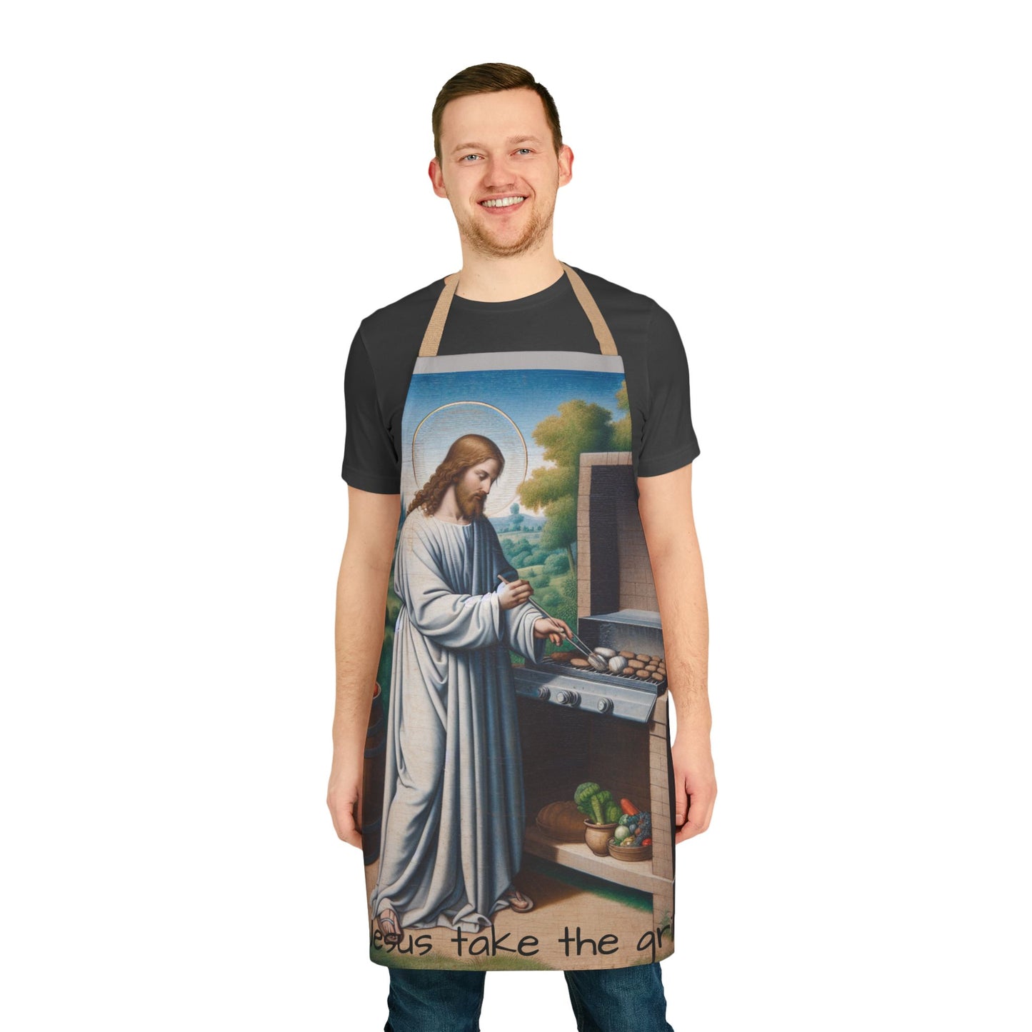 Jesus Take the Grill Apron - 5-Color Straps for BBQ Lovers