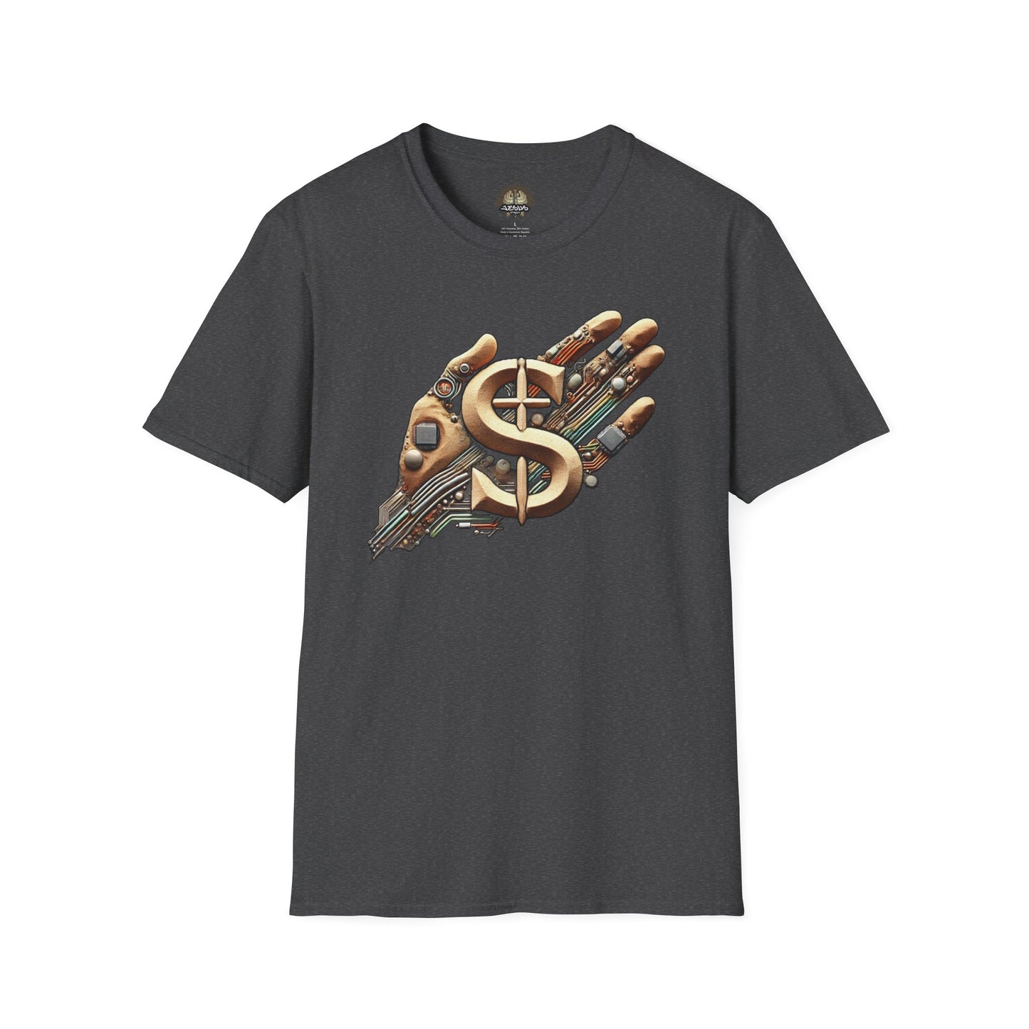 Vintage Robotic Hand Dollar Sign Unisex Softstyle T-Shirt