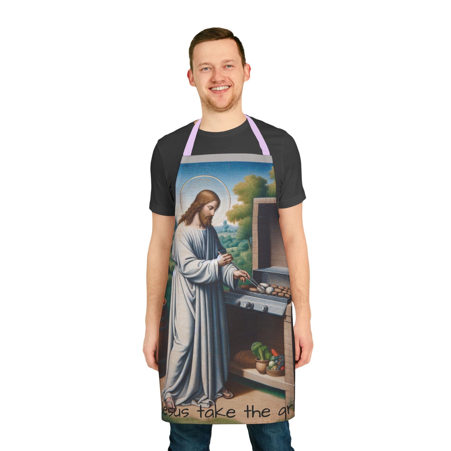 Jesus Take the Grill Apron - 5-Color Straps for BBQ Lovers