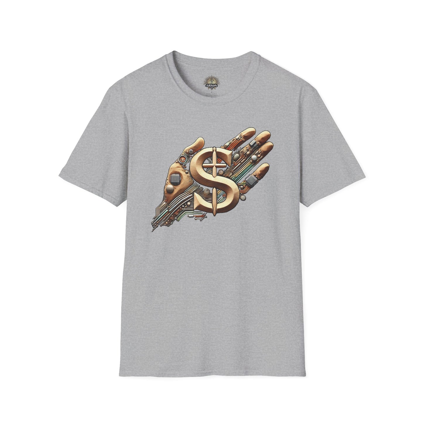 Vintage Robotic Hand Dollar Sign Unisex Softstyle T-Shirt