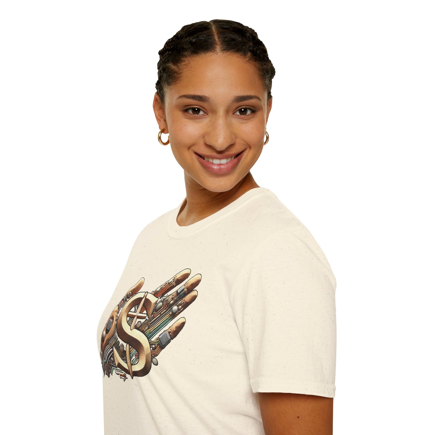 Vintage Robotic Hand Dollar Sign Unisex Softstyle T-Shirt