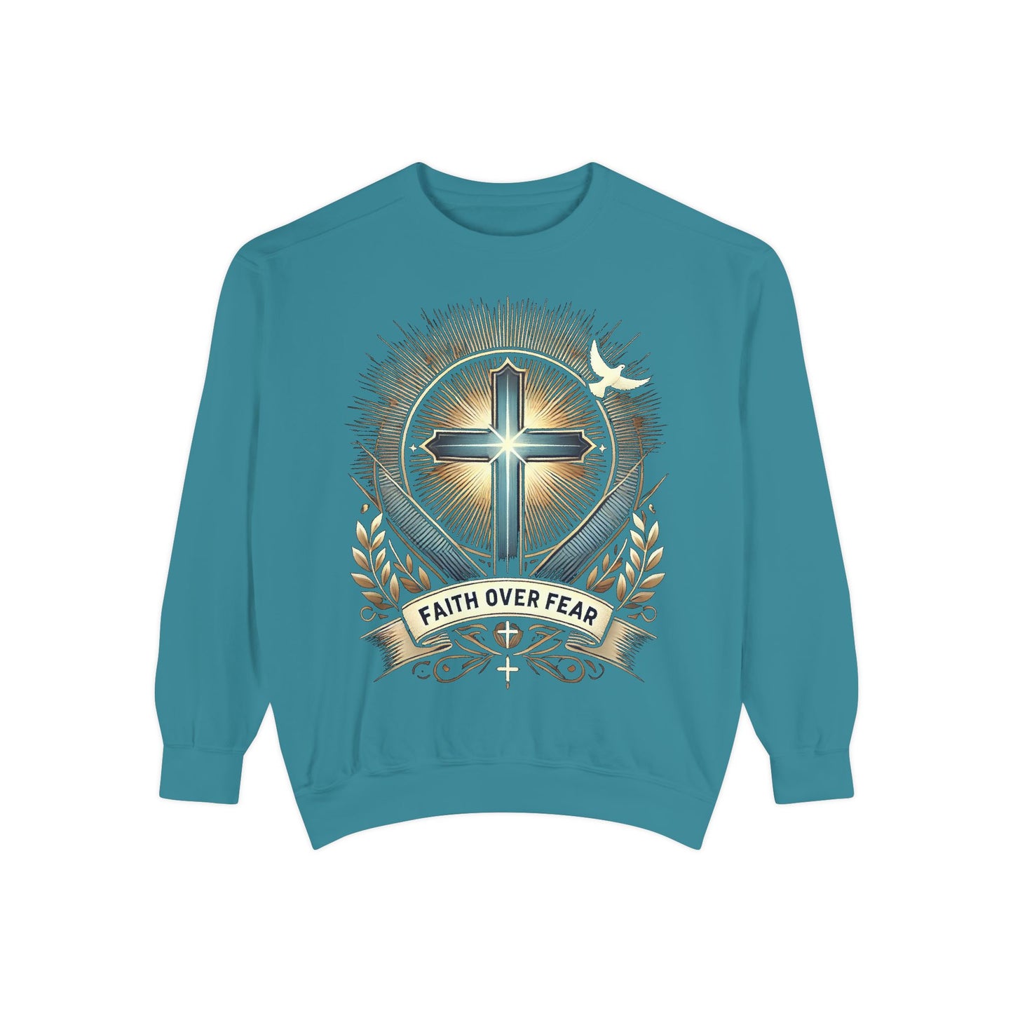 Faith Over Fear Unisex Garment-Dyed Sweatshirt