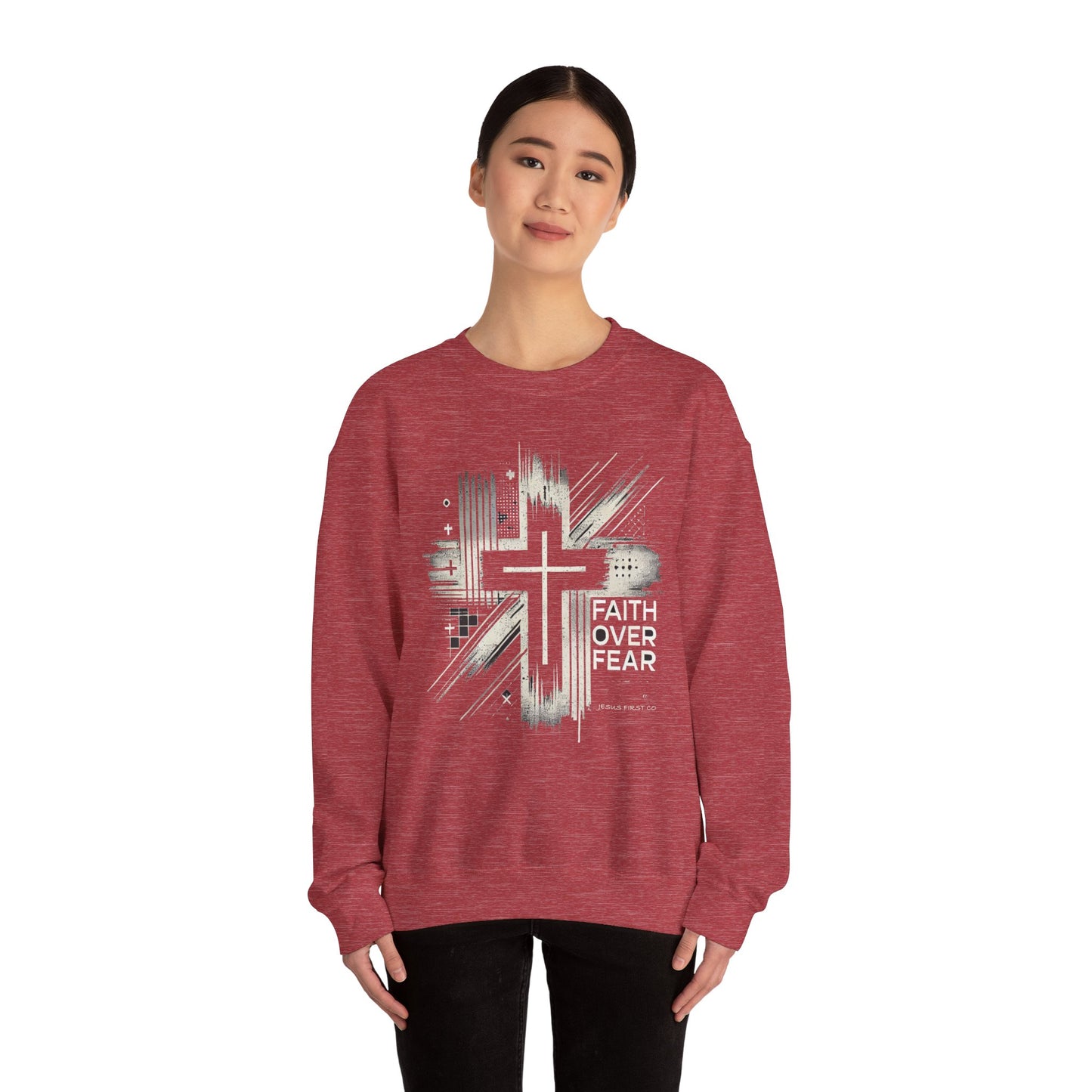 Jesus Graphic Crewneck Sweatshirt for Faith Enthusiasts
