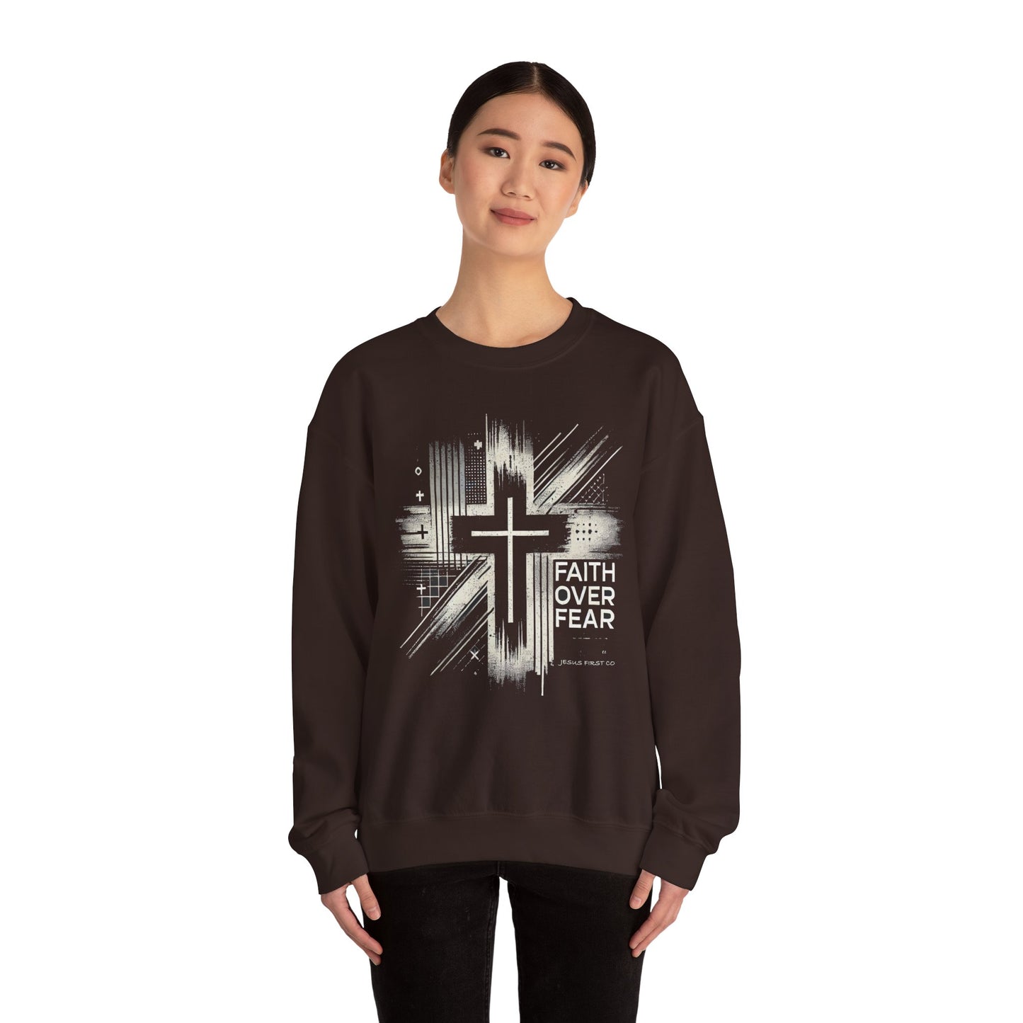 Jesus Graphic Crewneck Sweatshirt for Faith Enthusiasts