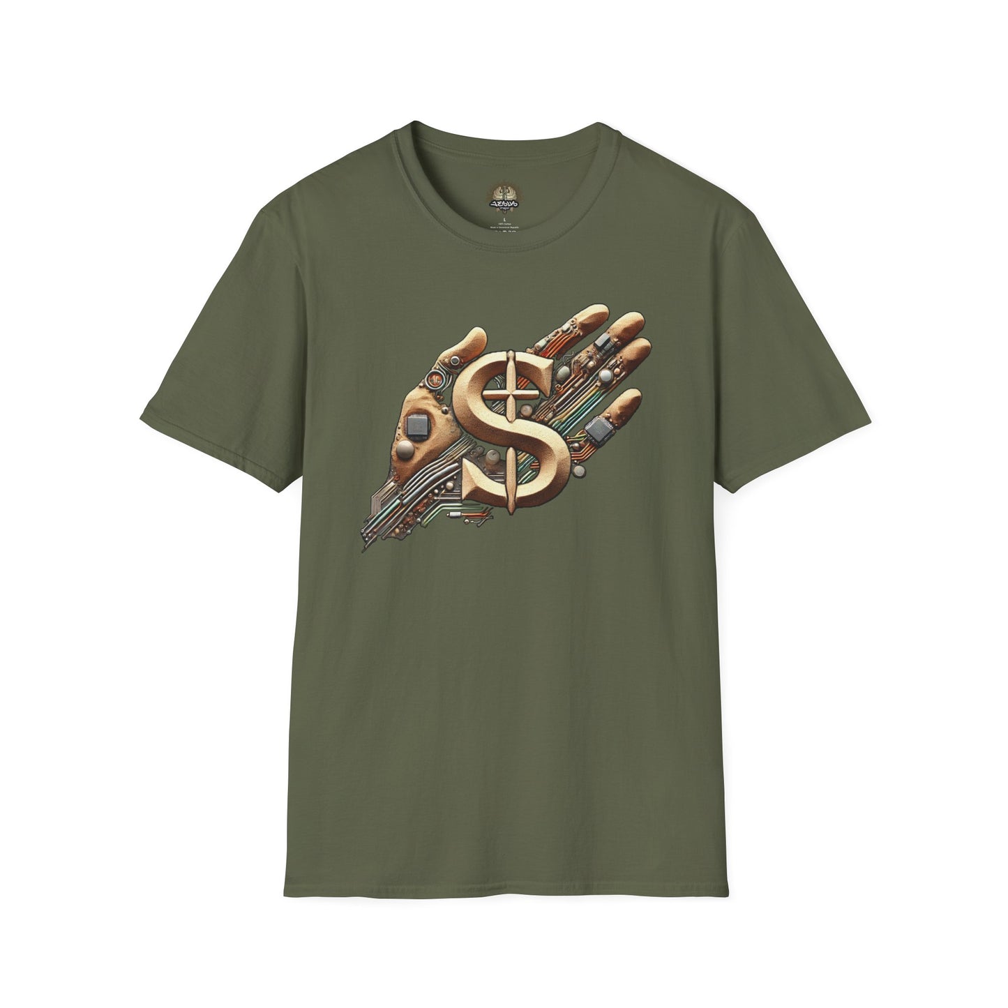Vintage Robotic Hand Dollar Sign Unisex Softstyle T-Shirt