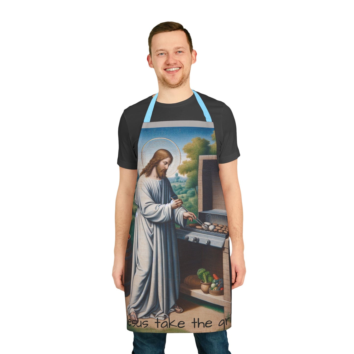 Jesus Take the Grill Apron - 5-Color Straps for BBQ Lovers