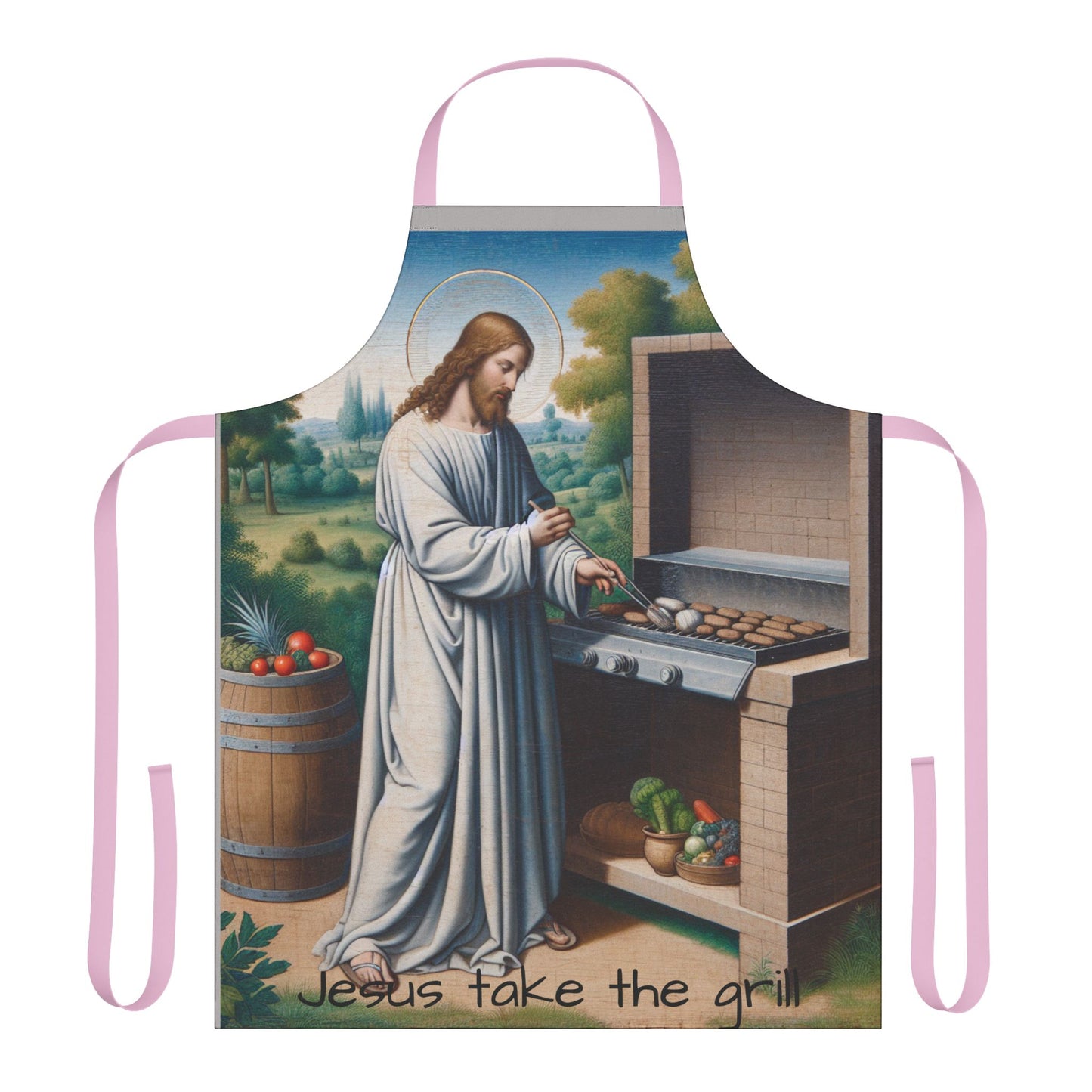 Jesus Take the Grill Apron - 5-Color Straps for BBQ Lovers