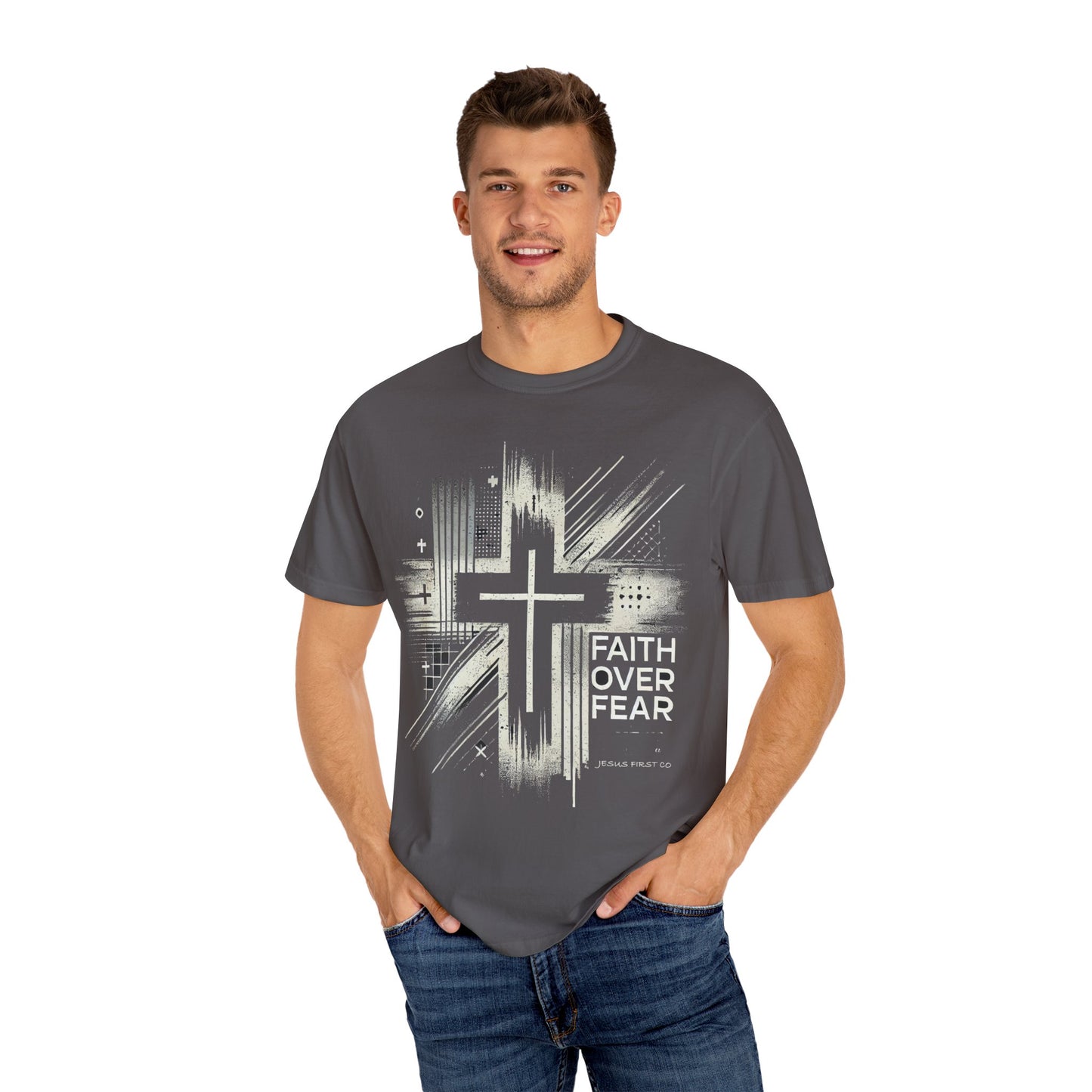Faith Over Fear Unisex Garment-Dyed T-Shirt