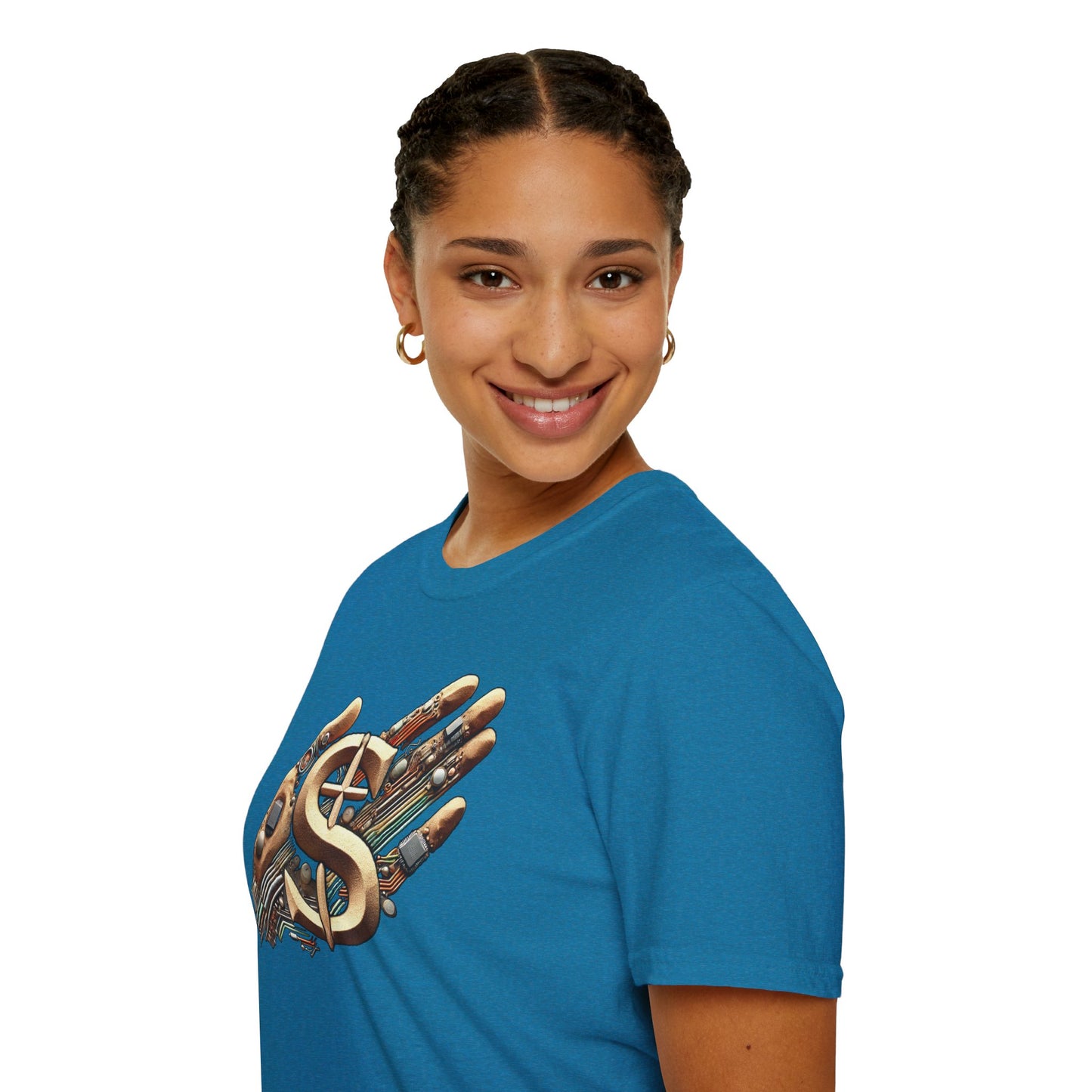 Vintage Robotic Hand Dollar Sign Unisex Softstyle T-Shirt