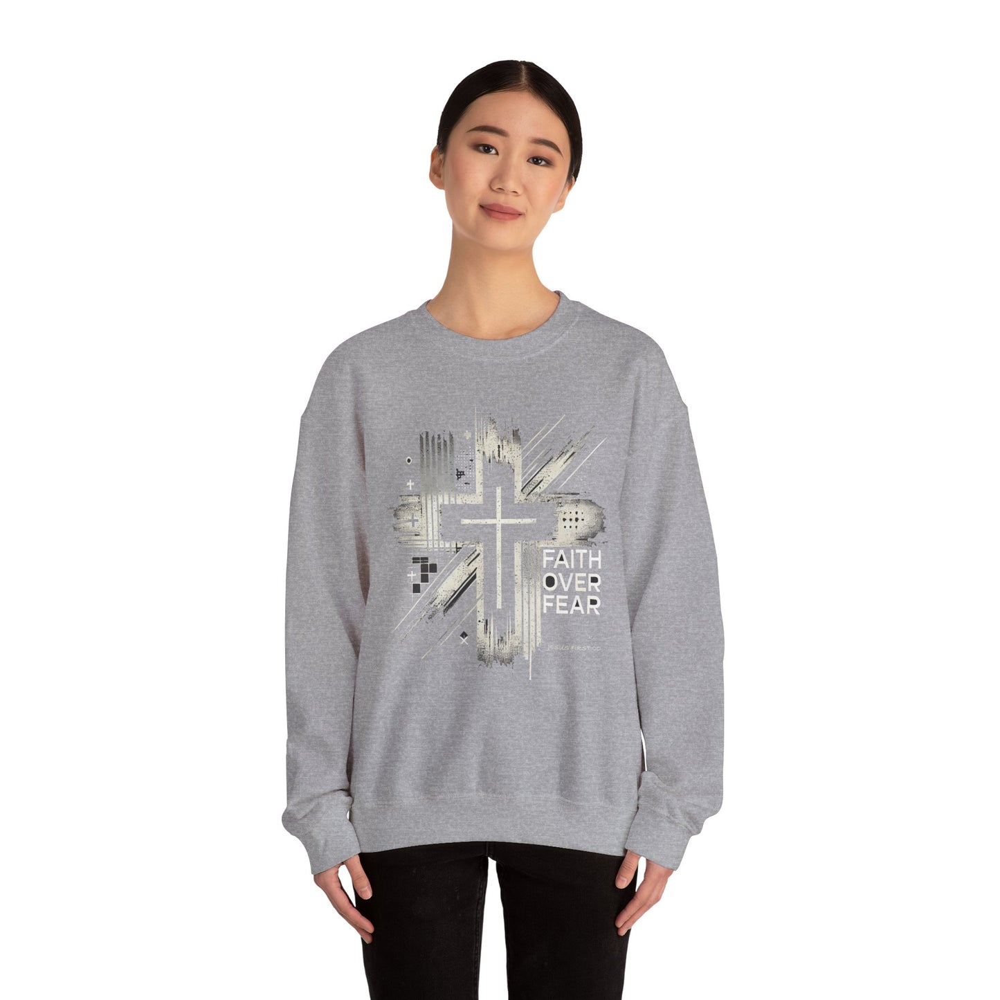 Jesus Graphic Crewneck Sweatshirt for Faith Enthusiasts