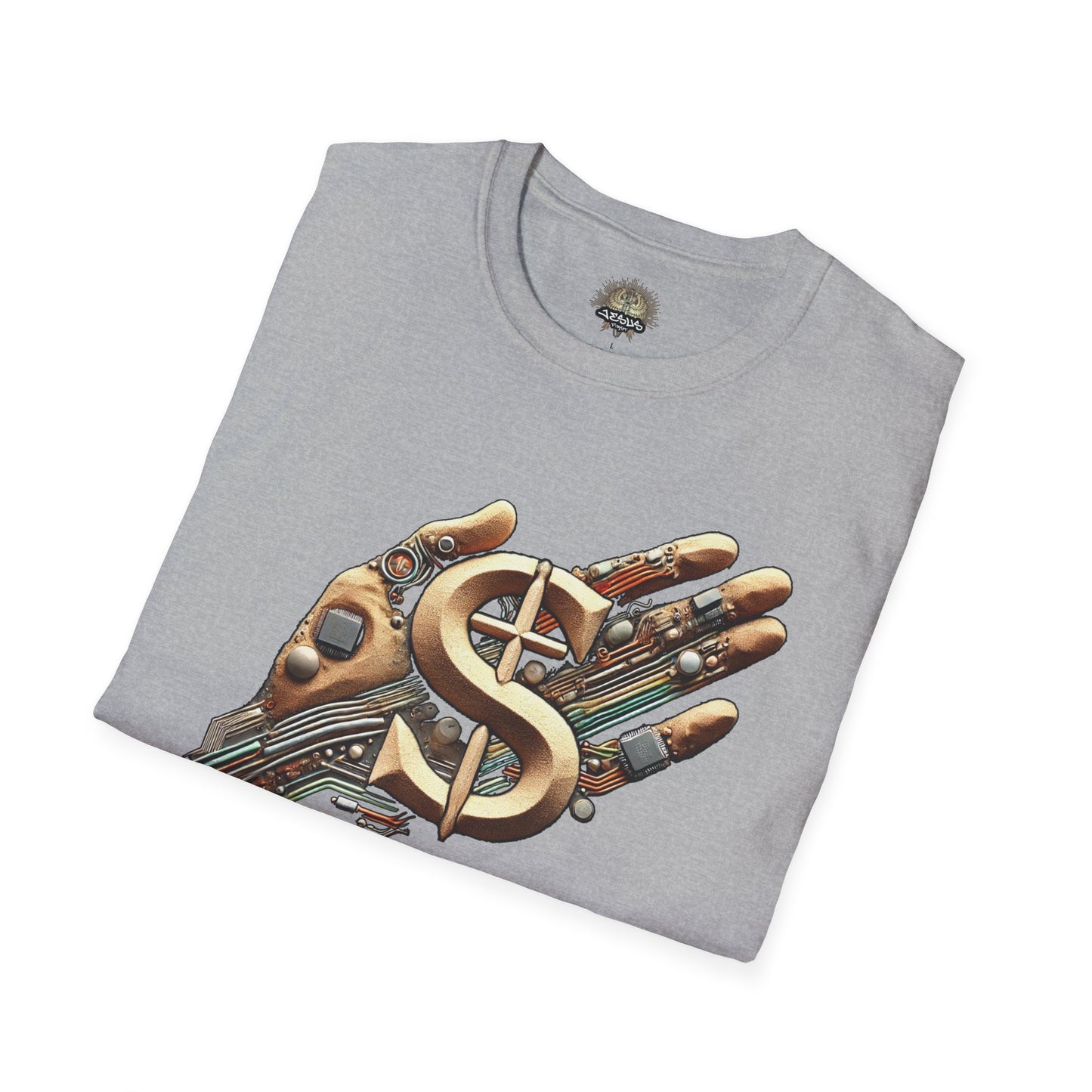 Vintage Robotic Hand Dollar Sign Unisex Softstyle T-Shirt