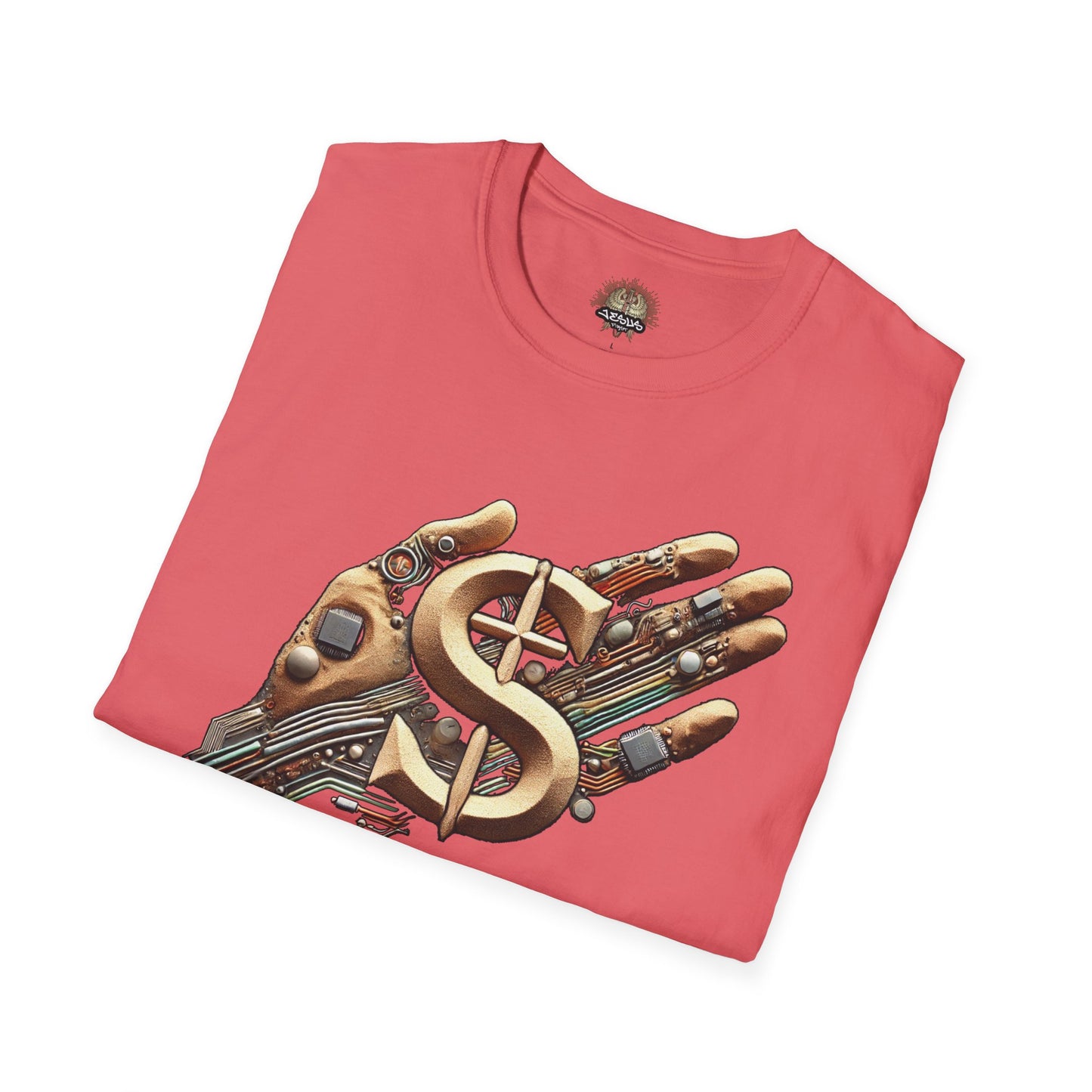 Vintage Robotic Hand Dollar Sign Unisex Softstyle T-Shirt