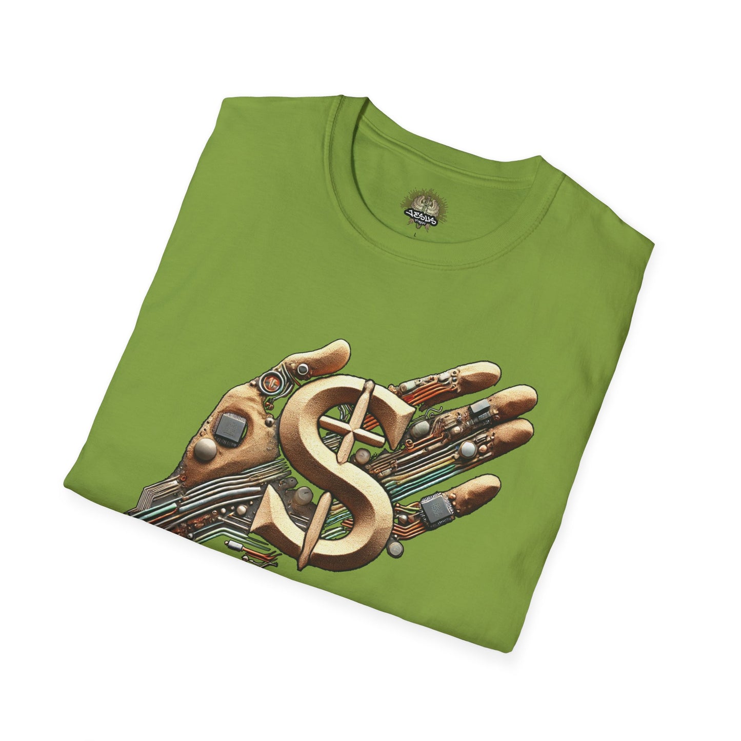 Vintage Robotic Hand Dollar Sign Unisex Softstyle T-Shirt