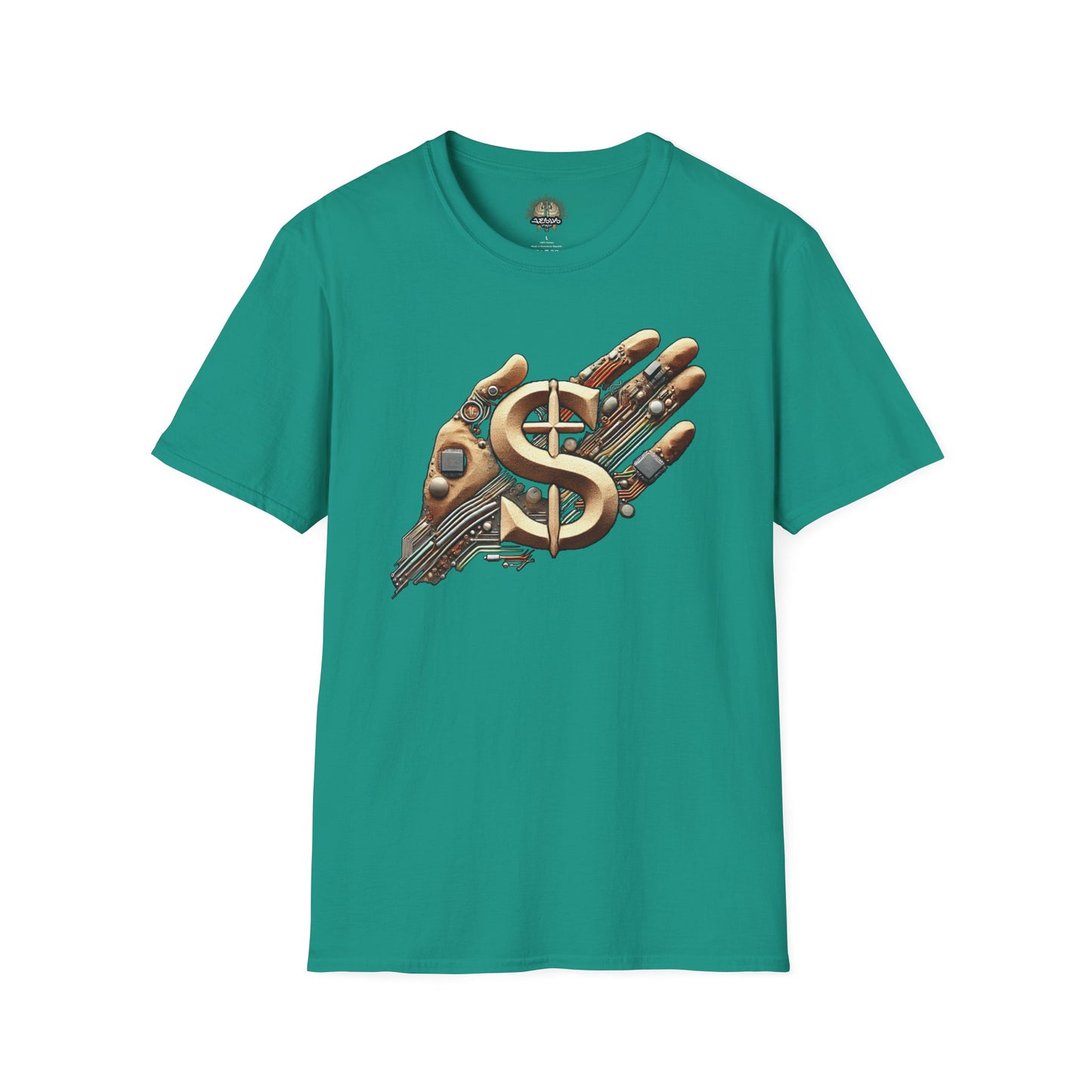 Vintage Robotic Hand Dollar Sign Unisex Softstyle T-Shirt