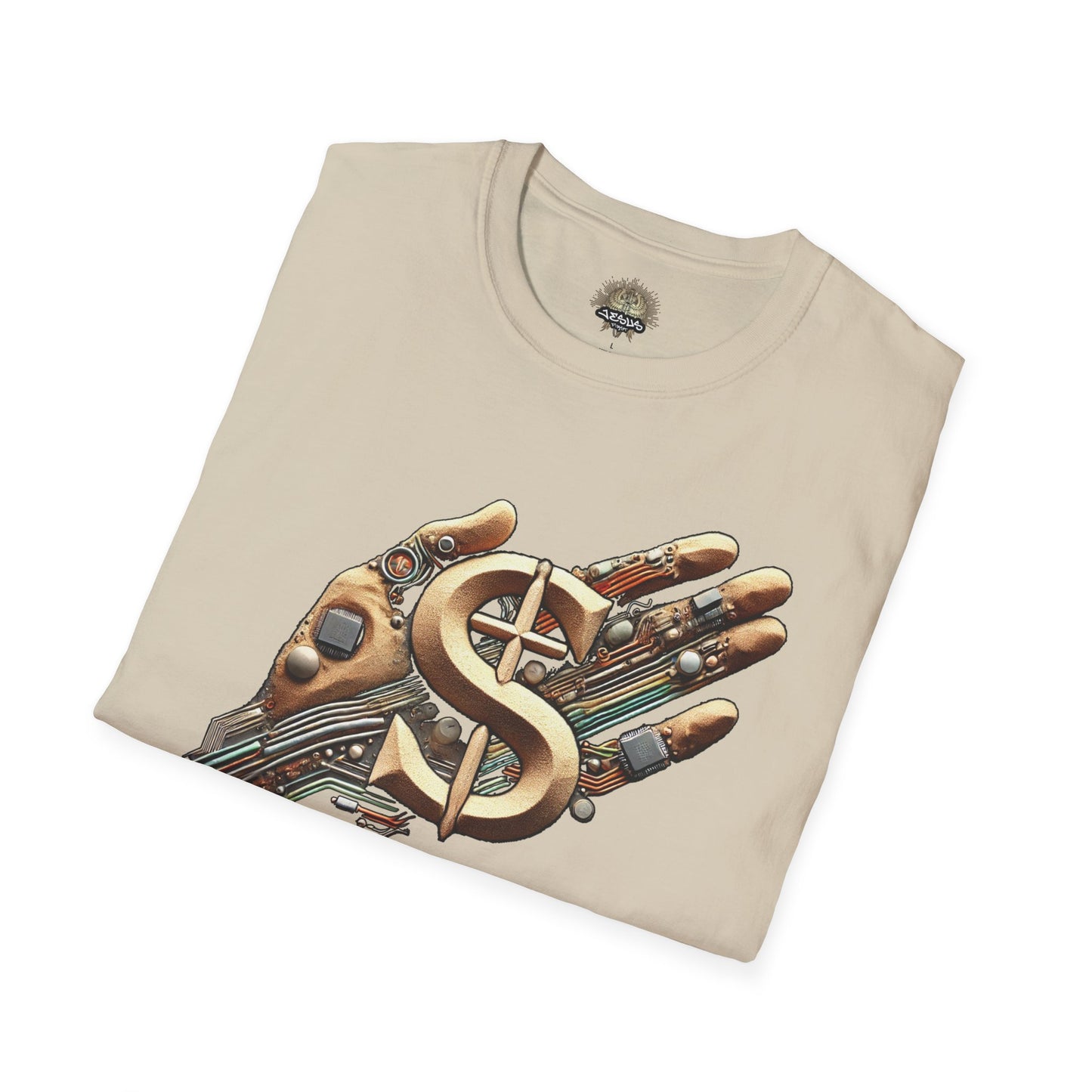 Vintage Robotic Hand Dollar Sign Unisex Softstyle T-Shirt