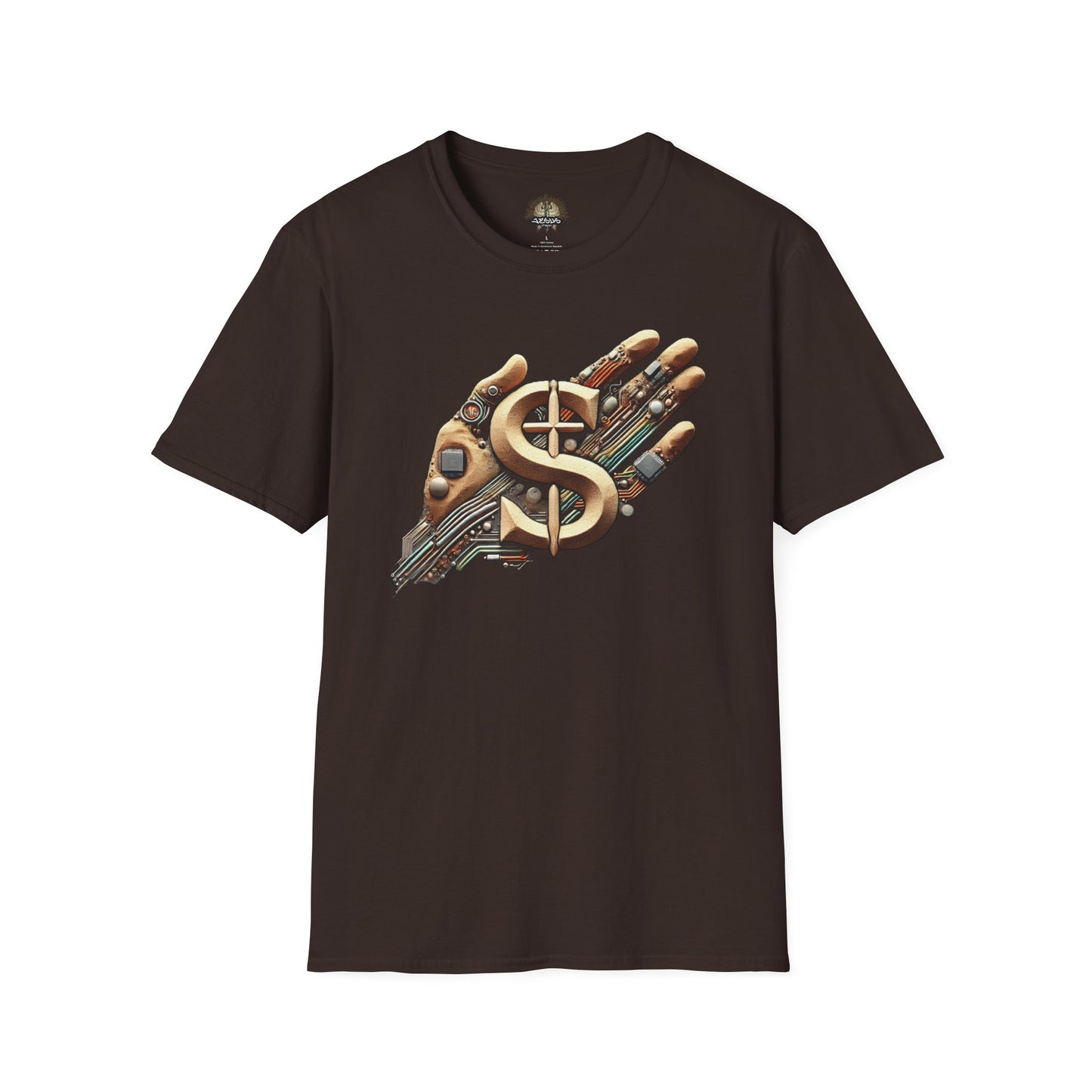 Vintage Robotic Hand Dollar Sign Unisex Softstyle T-Shirt