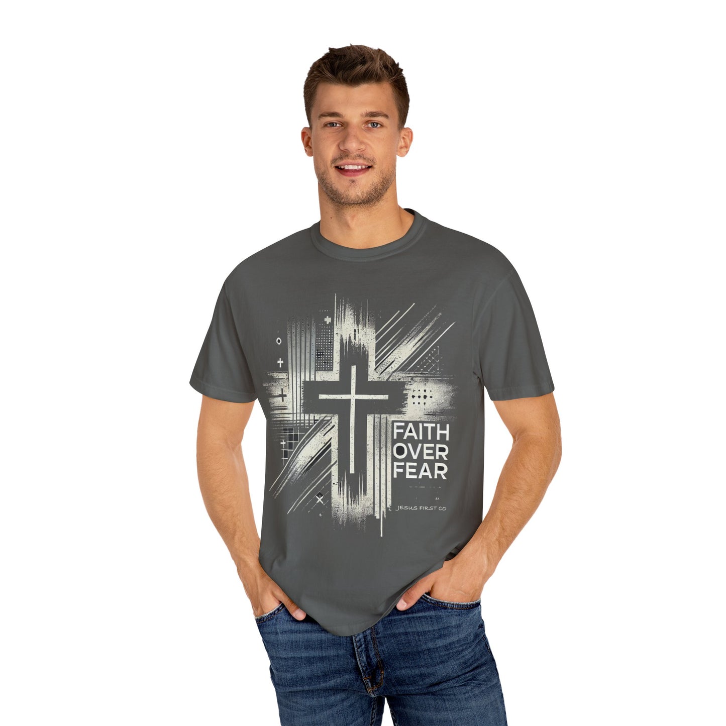Faith Over Fear Unisex Garment-Dyed T-Shirt