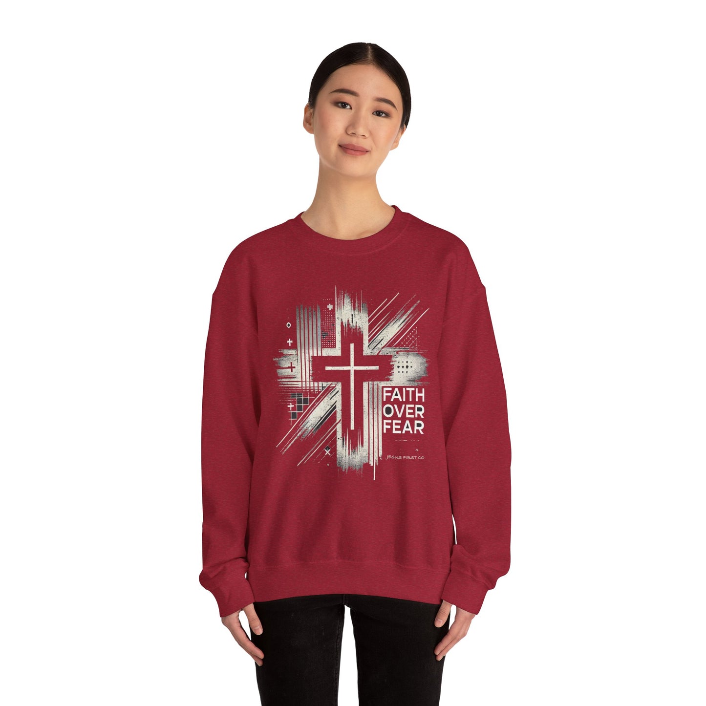 Jesus Graphic Crewneck Sweatshirt for Faith Enthusiasts