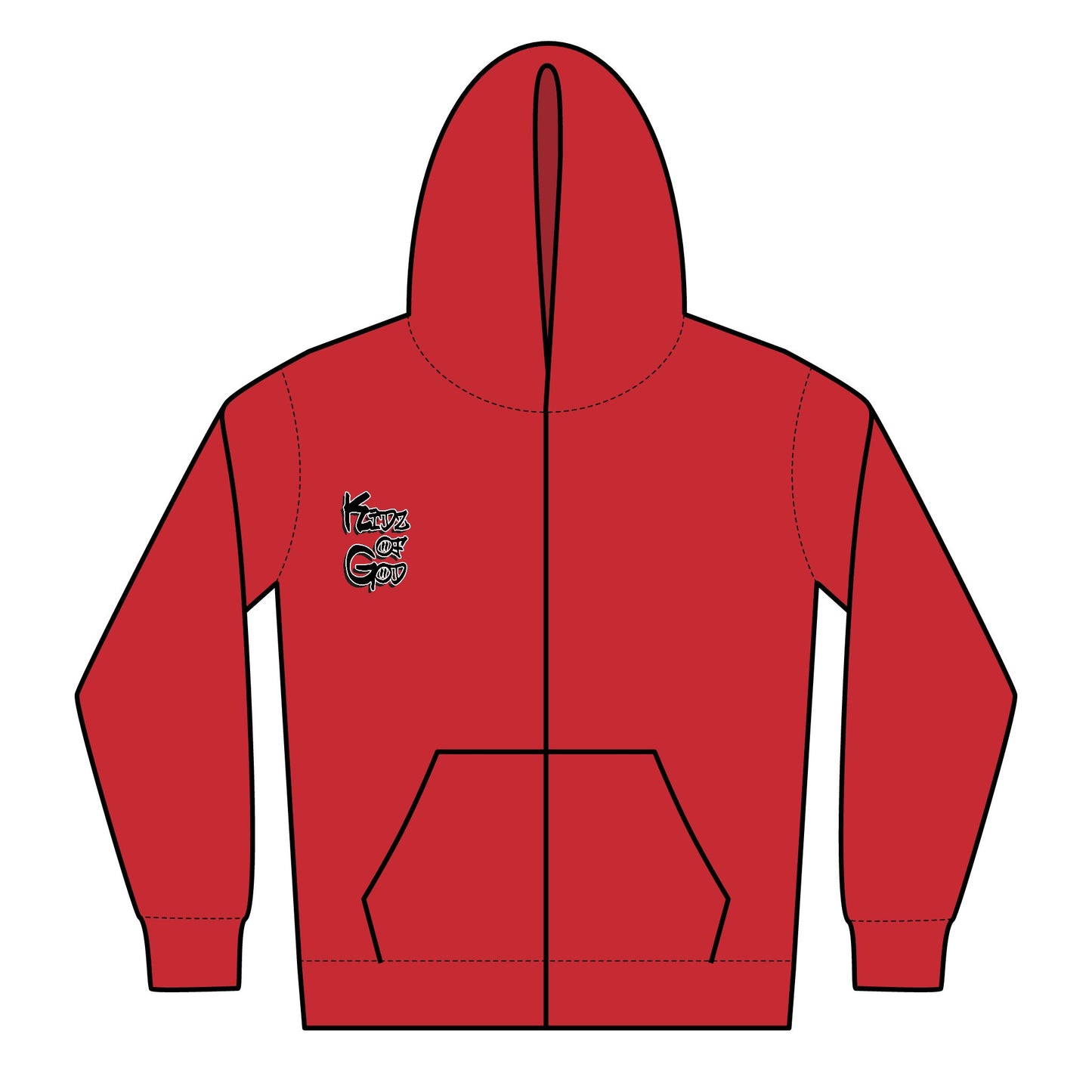 Kidz of god Zipped Hoodie - Faith Over Fear Design