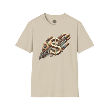 Vintage Robotic Hand Dollar Sign Unisex Softstyle T-Shirt