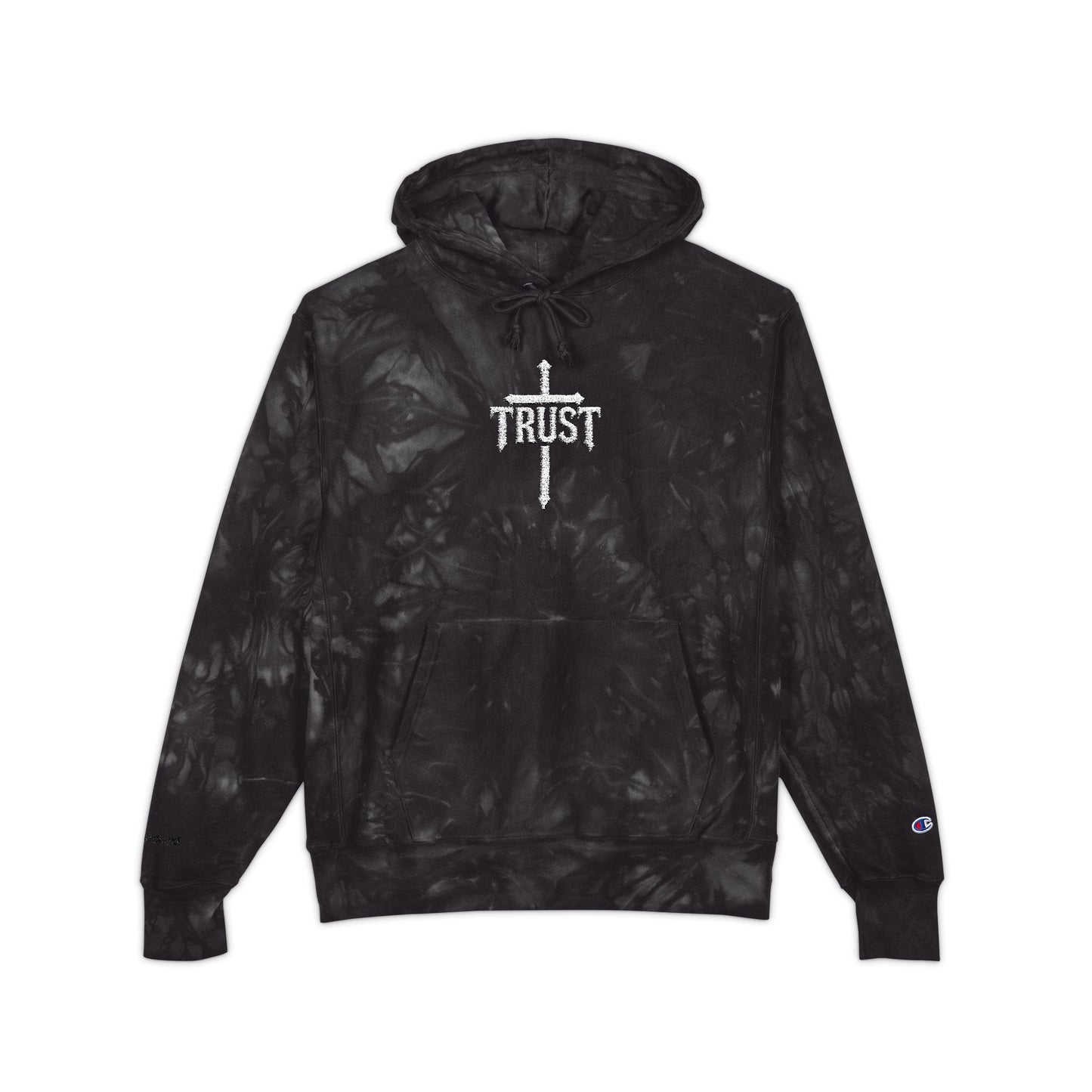 Embroidered Hoodie  'Trust' Gothic Cross