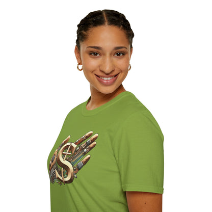 Vintage Robotic Hand Dollar Sign Unisex Softstyle T-Shirt