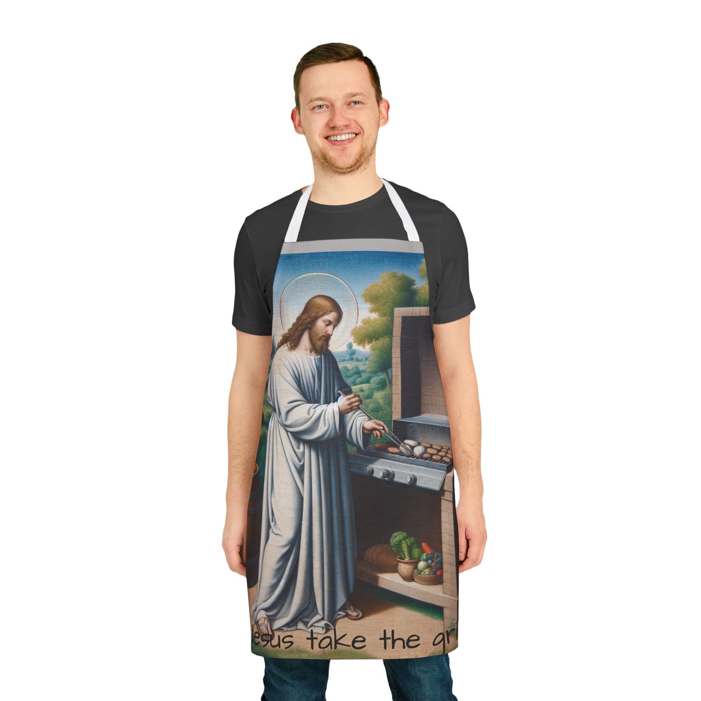 Jesus Take the Grill Apron - 5-Color Straps for BBQ Lovers