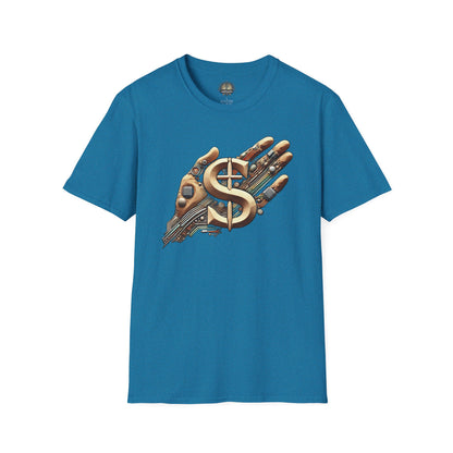 Vintage Robotic Hand Dollar Sign Unisex Softstyle T-Shirt