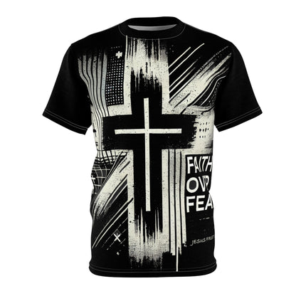 Faith Over Fear Unisex Cut & Sew Tee - Inspirational Christian T-Shirt