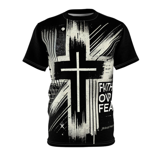 Faith Over Fear Unisex Cut & Sew Tee - Inspirational Christian T-Shirt