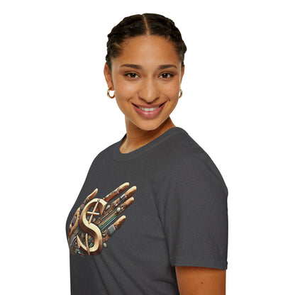 Vintage Robotic Hand Dollar Sign Unisex Softstyle T-Shirt