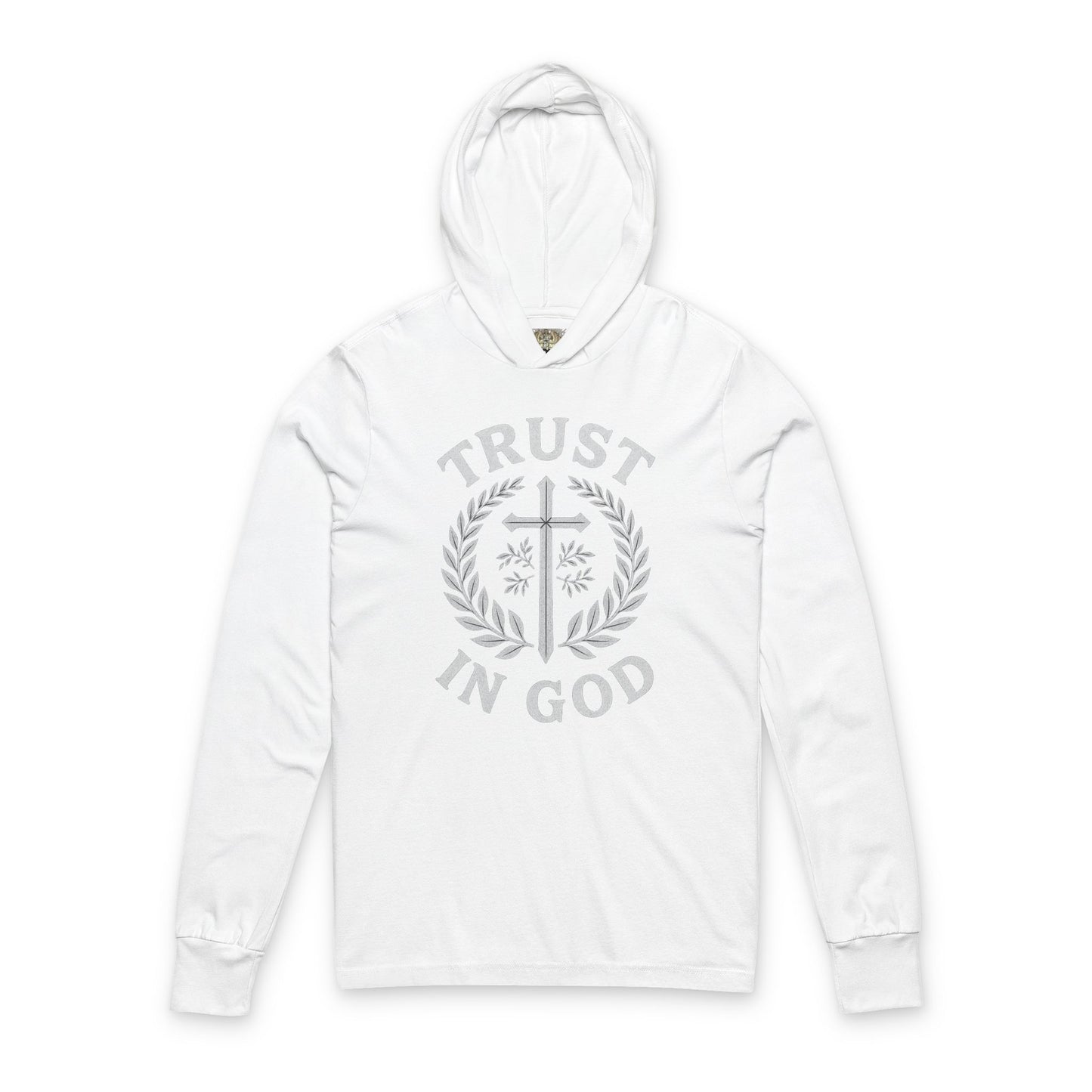 Trust in God Unisex Hooded Long Sleeve Tee, Faith-Based Apparel, Spiritual Gift, Christian Hoodie, Inspirational Wear for All Occasions