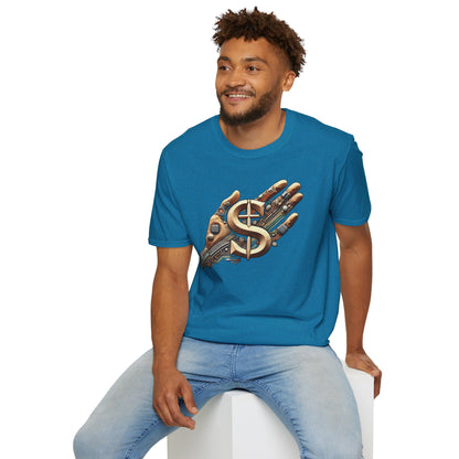 Vintage Robotic Hand Dollar Sign Unisex Softstyle T-Shirt