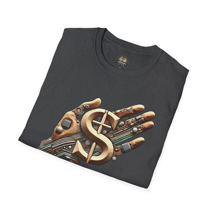Vintage Robotic Hand Dollar Sign Unisex Softstyle T-Shirt
